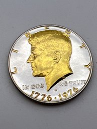 1976D Bicentennial Kennedy Half Dollar Gold Layered