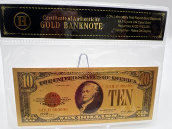 U.S. Collectible Gold Banknote