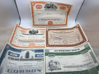 Vintage Stock CertIficates Lot