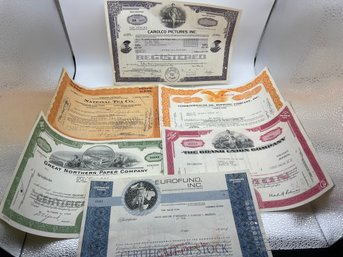 Vintage Stock CertIficates Lot