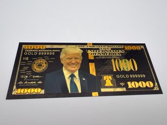 Donald Trump Gold/Black Collectible Gold Bill