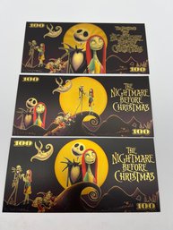 The Nightmare Before Christmas Gold/Black Collectible Gold Bills