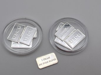 Lot Of 9: 1 Gram .999 Fine Silver Bars