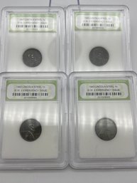 Lot Of 4 1943 Lincoln Steel Cents