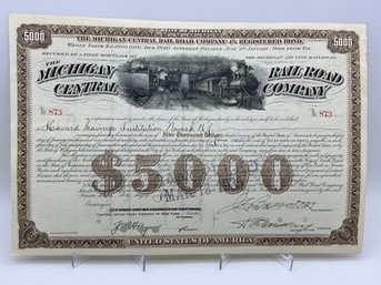 Michigan Central Railroad Vintage Stock Certificate