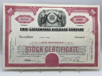 Erie-Lackawanna Railroad Vintage Stock Certificate