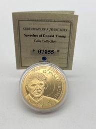 Donald Trump Coin Layered In 24k Gold