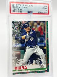 Keston Hiura 2019 Topps Holiday PSA MINT 9