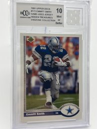 Emmitt Smith 1991 Upper Deck Game-used Jersey BCCG 10 Mint Or Better