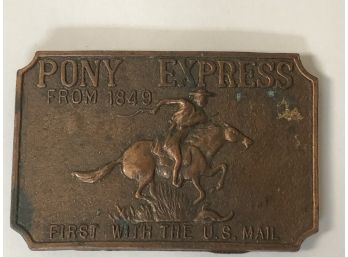 Pony Express Copper Belt Buckle