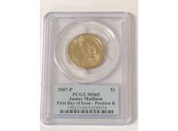 2007-P James Madison PCGS MS65 Gold Dollar