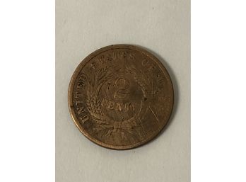 1864 2 Cent Piece Civil War Era