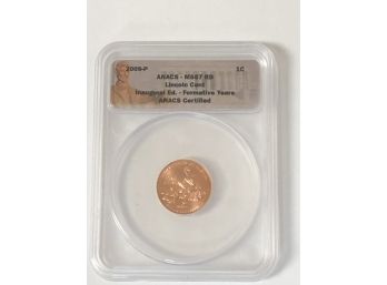 2009-P ANACS MS67 RD Graded Lincoln Cent