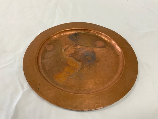 Roycroft Arts And Crafts Hammered Copper 8 Inch Plate