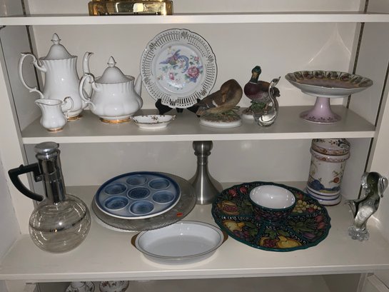 Grouping Of Assorted Porcelin Glass Collectables Including Royal Albert