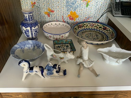 Porcelain  Lot Including Delft, Nao, Etc