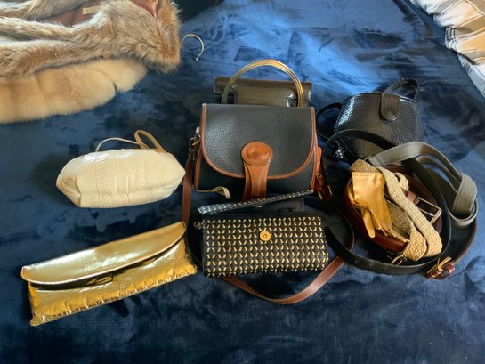 Assorted Handbags And Belts Including Dooney And Bourke