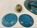 4 Piece Of Cloisonne Including Footed Plate