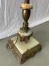 Antique Torchiere Lamp With Onyx Base