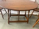 Hitchcock Stenciled Oak Gate Leg Table Set With 4 Oak Chairs