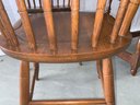 Hitchcock Stenciled Oak Gate Leg Table Set With 4 Oak Chairs