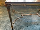 Brass And Iron Glass Coffee Table