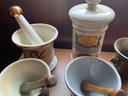 Assorted Grouping Of Pharmacists Items Including A Mortar And Pestle