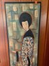 Ralph Eno Carved Geisha Wood Wall Hanging Sculpture