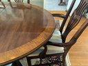 Henderdon Banded And Inlaid Dining Set With Table, 2 Leaves And 6 Chairs