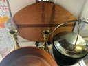 Assorted Retro And Ethnic Lot Including A Cutting Board And Menorahs