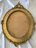 Signed Limoge Oval Plaque Hand Painted With Original Ornate Gold Frame