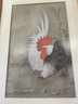 Signed Oriental Watercolor Hen And Rooster