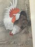 Signed Oriental Watercolor Hen And Rooster