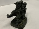 Vintage Bronze 3 Kids Tug Of War Sculpture