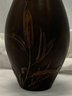 Heavy Painted Bronze Reed Grass Vase