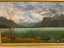 Antique Oil Painting Signed James Everett Stuart (1852-1941) 1898 Lake Scene With Gold Barbizon Frame