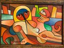 Parascan Gh.99 Signed, Domnisoara Cubista On Canvas Picasso Style