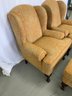 Pair Of Custom Chippendale Armchairs With Matching Ottomans