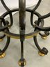 Ornate Glass Top Table With 4 Chippendale Style Upholstered Chairs