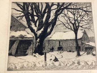 Isaac Carpenter Clark (connecticut, 1892-1959)  Etching 1/75 Pencil Signed