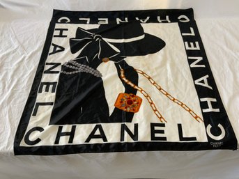 Chanel Paris Silk Scarf Women With Jewelry