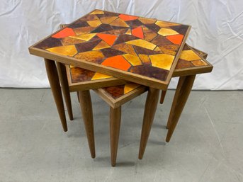 Three Tile Mosaic Side Tables