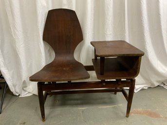 Mid Century Modern Molded Seat Bench With Table For Restoration