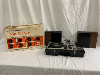 Vintage Longines Symphonette Mark Two Model Lsp-750 Phonograph With Speakers With Orig. Box