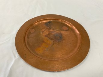 Roycroft Arts And Crafts Hammered Copper 8 Inch Plate