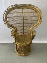 Vintage Gold Painted Peacock Chair