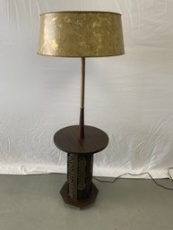 Mid Century Floor Lamp With Gold Shade