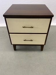Mid Century Two Drawer Night Stand