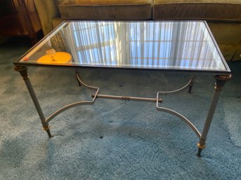 Brass And Iron Glass Coffee Table