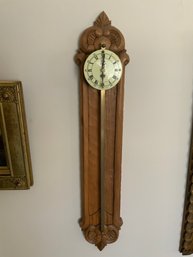 Anno 1750 Sawtooth Gravity Clock Made In Germany With A Carved Back